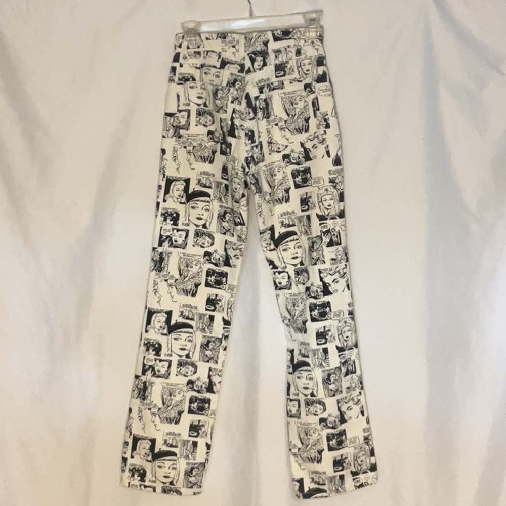 Reformation Newsprint High Rise straight long jeans in Comic Size 23 - Picture 4 of 5
